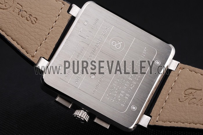 Bell and Ross BR 03-94 Black Dial Silver Case Black Leather Strap