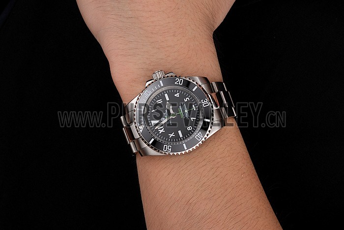 Rolex Bamford Submariner Black Dial With Roman Numerals Black Bezel Stainless Steel Case And Bracelet