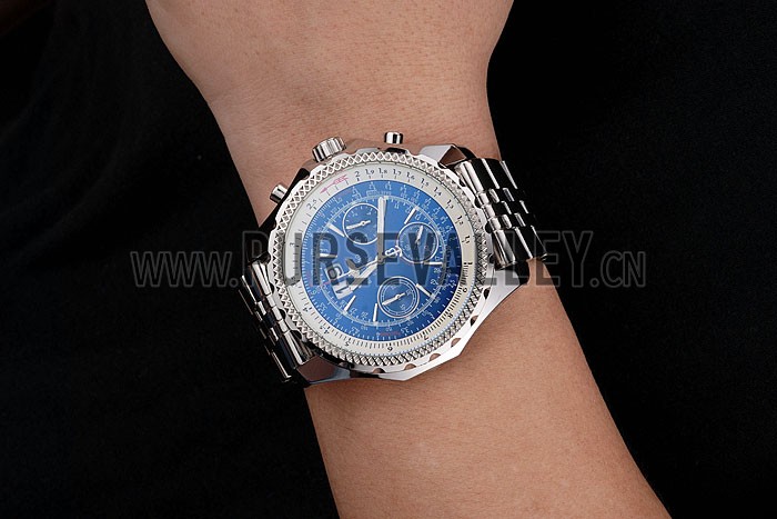 Breitling Bentley 6.75 Speed Blue Dial Stainless Steel Case And Bracelet 622214