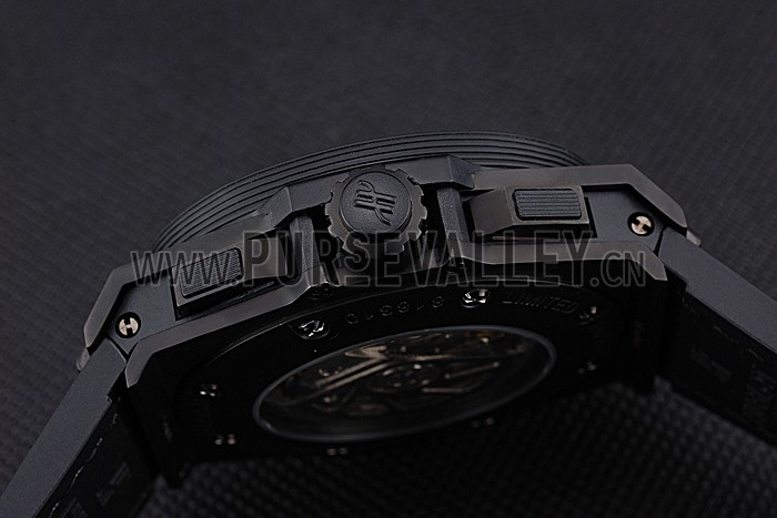 Swiss Hublot Big Bang Limited Edition Formula 1 Black And Red Skeletonised Dial Black Case Black Fabric Strap 62286