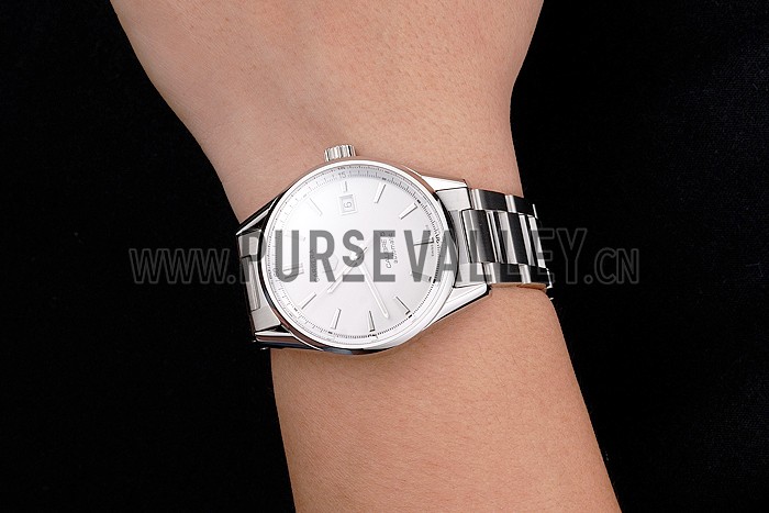 Swiss Tag Heuer Carrera Calibre 5 Silver Dial Stainless Steel Case And Bracelet