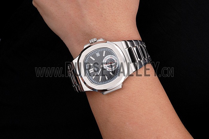 Patek Philippe Nautilus Black Dial Stainless Steel Case And Bracelet