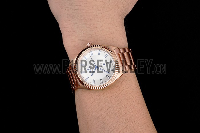 Omega Globemaster White Dial Rose Gold Case And Bracelet