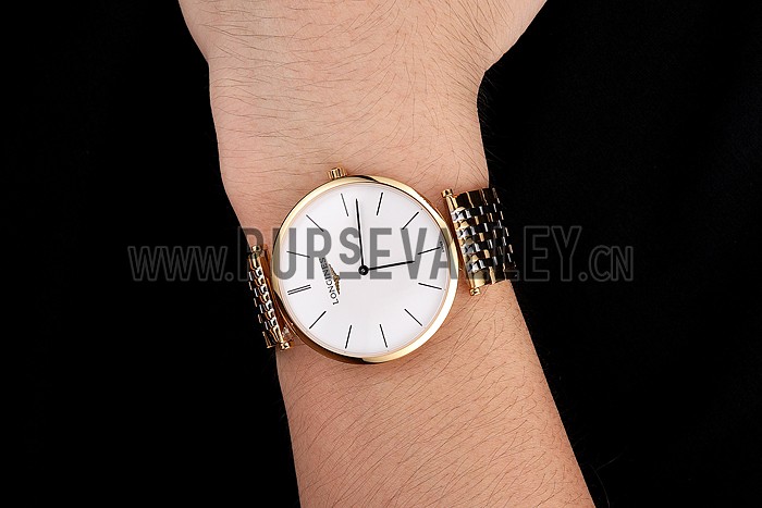 Swiss Longines Grande Classique White Dial Gold Case Two Tone Bracelet