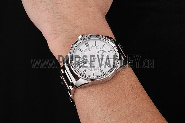 Cartier Calibre De Cartier Small Seconds White Dial Stainless Steel Case And Bracelet