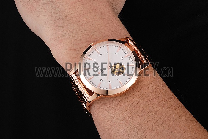 Vacheron Constantin Tourbillon White Dial Rose Gold Case And Bracelet