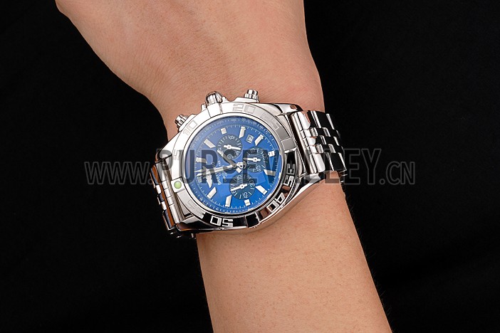 Breitling Chronomat 44 Blue Dial with Black Subdials Stainless Steel Bracelet 622508