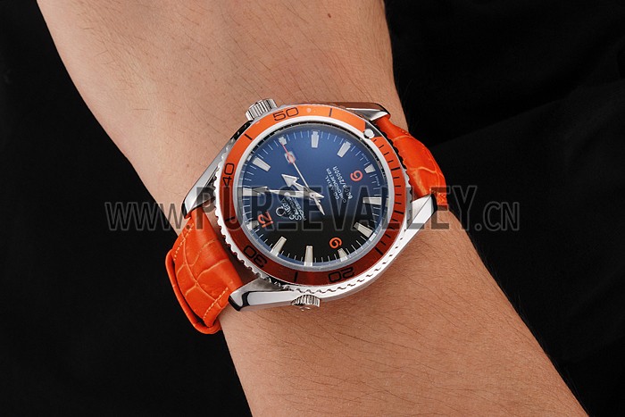 Omega Seamaster Planet Ocean Co-axial Orange Case Black Dial 98100