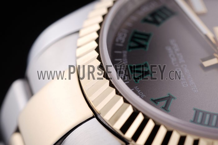 Rolex Datejust Grey Dial Ribbed Bezel 7460