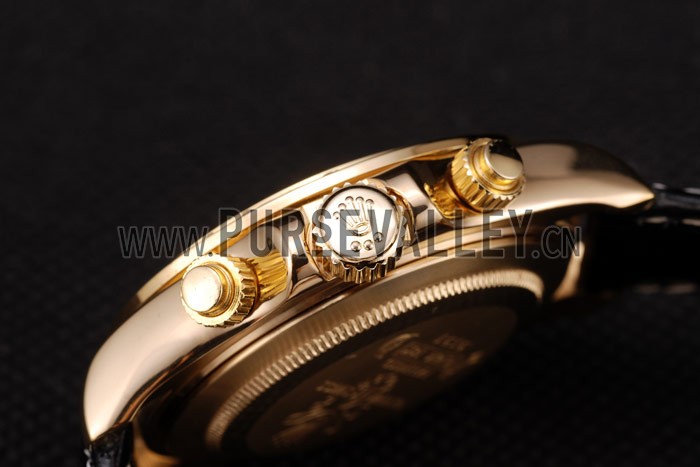 Rolex Daytona Gold Case Crystal Studded Bezel Black Dial