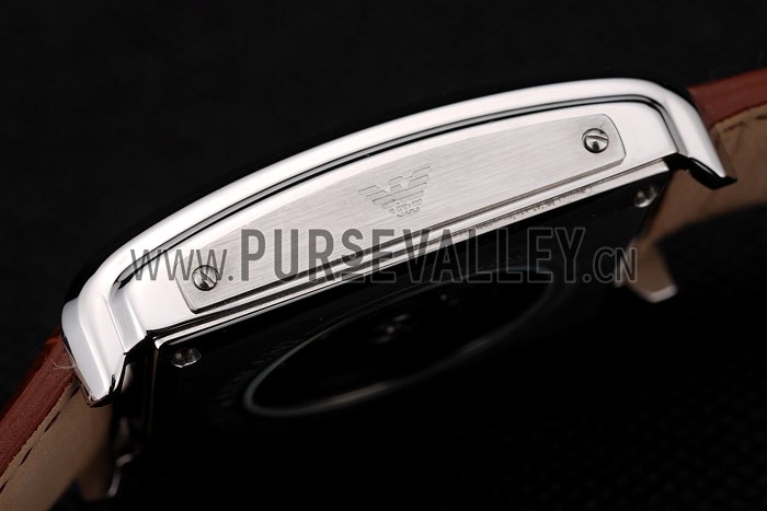 Emporio Armani Meccanico Brown Leather Strap Open Dial 98255