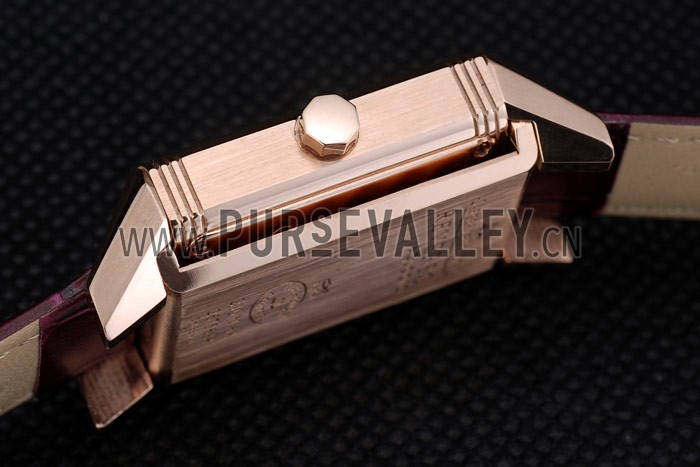 Jaeger le Coultre Reverso Squadro Lady Brown Leather Strap White Dial 41965