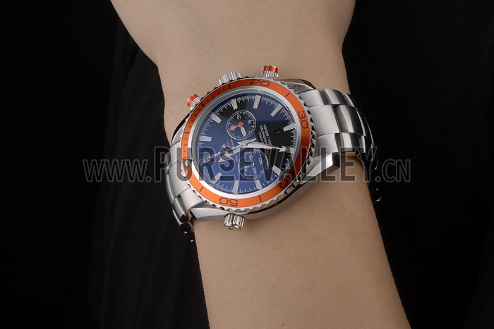 Omega Seamaster Planet Ocean Orange Tachymeter Black Dial Stainless Steel Strap 80241