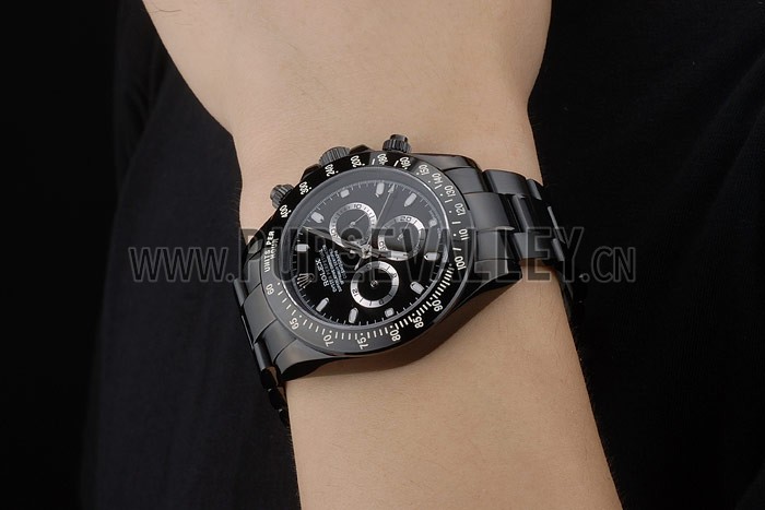 Rolex Daytona Black Ion Plated Tachymeter Black Stainless Steel Strap Black Dial 80247