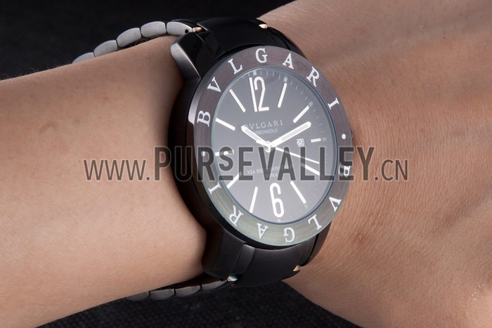 Bvlgari Bvlgari 42mm Black Dial Black Steel Case Black Steel Bracelet