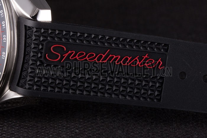 Omega Speedmaster Black Rubber Bracelet Red Dial 801421
