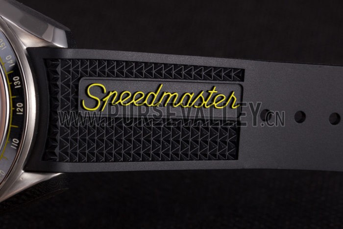 Omega Speedmaster Black Rubber Bracelet White Dial 801422