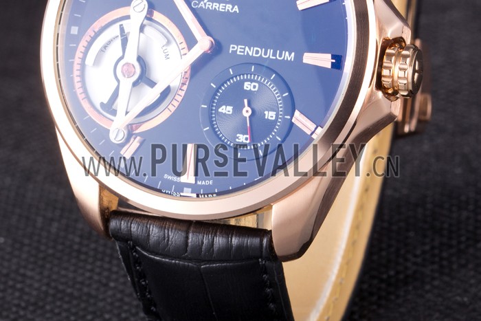 Tag Heuer Carrera Pendulum Black Leather Strap 7919