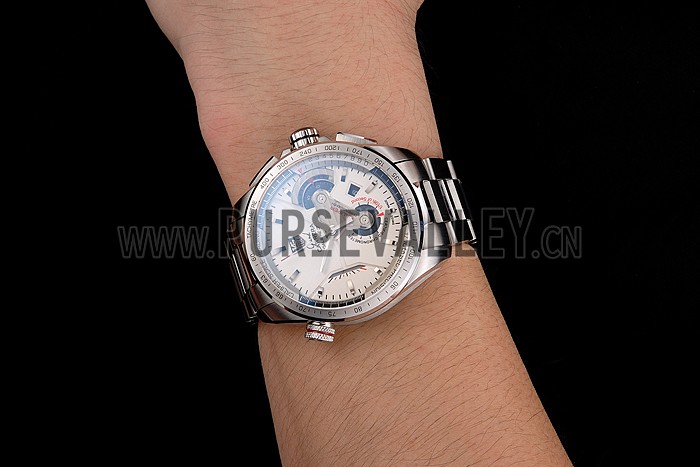 Tag Heuer Swiss Carrera Tachymeter Bezel Stainless Steel White Dial