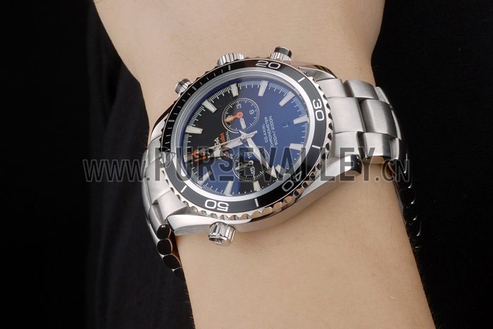 Omega Seamaster Planet Ocean Black Tachymeter Black Dial Stainless Steel Strap 80240