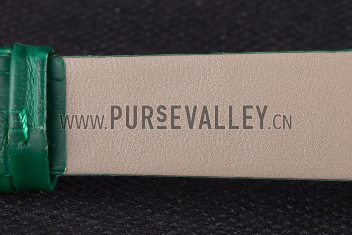 La D de Dior Green Leather Strap with White Dial 621507