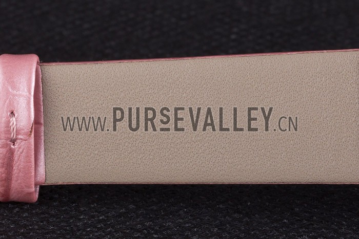 La D de Dior Pink Leather Strap with White Dial 621513