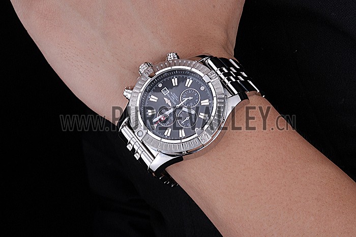 Breitling Chronomat Evolution Black Dial Stainless Steel Bracelet 622515