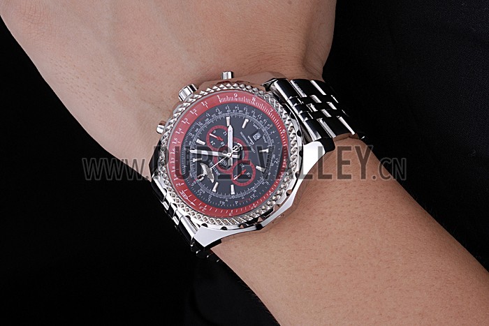 Breilting Bentley Supersports Black And Red Dial Stainless Steel Bracelet 622521