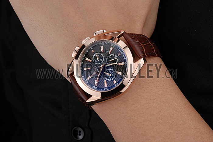 Omega Seamaster Aqua Terra Chronograph Teak-Black Dial Brown Leather Bracelet 622531