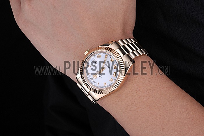 Rolex Day-Date White Dial Gold Bracelet 622546