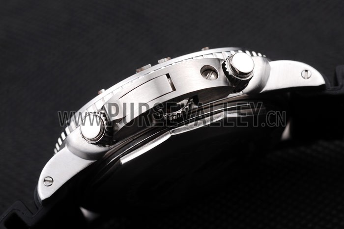 Panerai Luminor Brushed Stainless Steel Case Black Dial Black Rubber Strap 98166