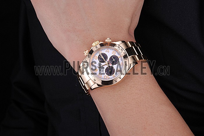 Rolex Cosmograph Daytona White with Black Subdials Gold Bracelet 622548