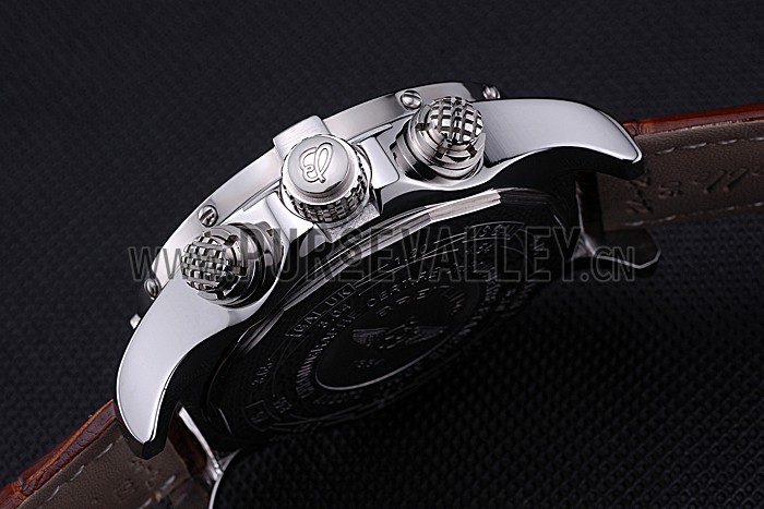 Breitling Chronomat Evolution White Dial Brown Leather Bracelet 622517