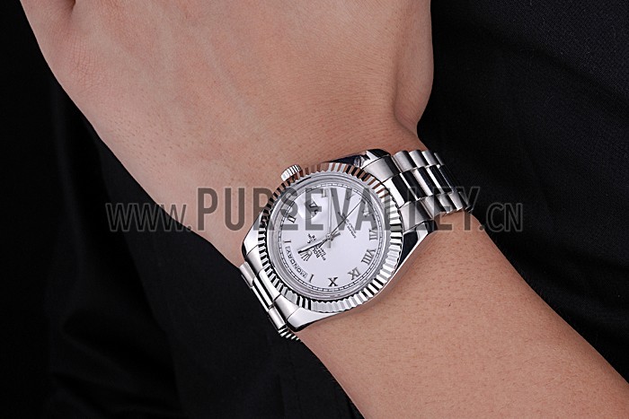 Rolex Day-Date White Dial Stainless Steel Bracelet 622547