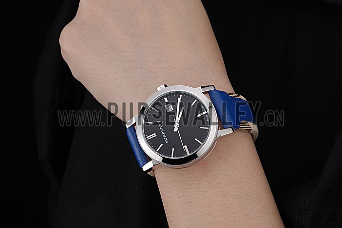 Burberry The City Classic Black Dial Blue Bracelet 622562