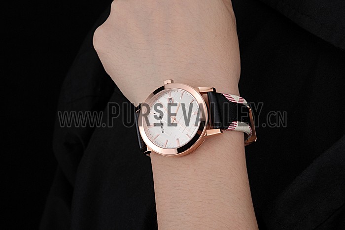 Burberry The City Classic Silver Dial Black Bracelet 622565