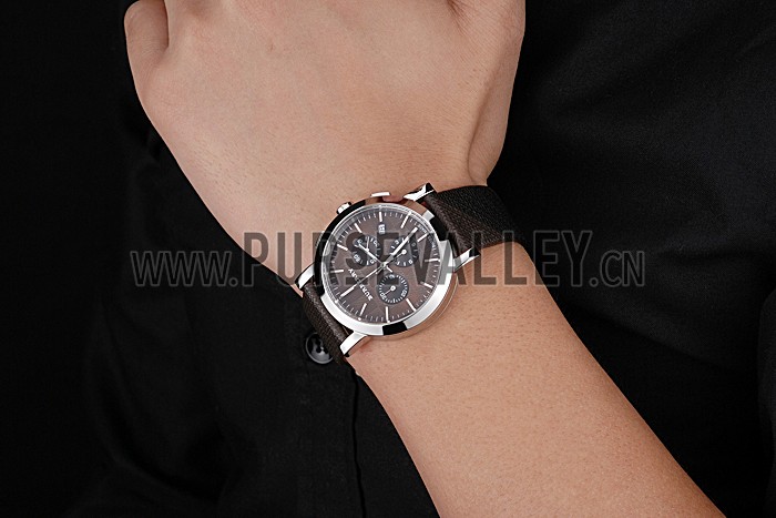 Burberry The City Classic Chronograph Brown Dial Smoked Trench Bracelet 622571