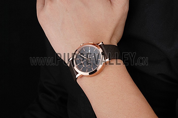 Burberry The City Classic Chronograph Black Dial Smoked Trench Bracelet 622573