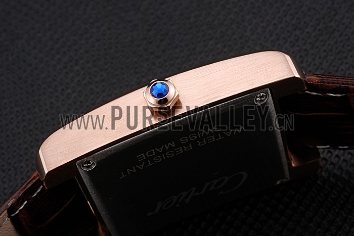 Cartier Tank MC Gold Case Brown Dial Brown Leather Strap 622175