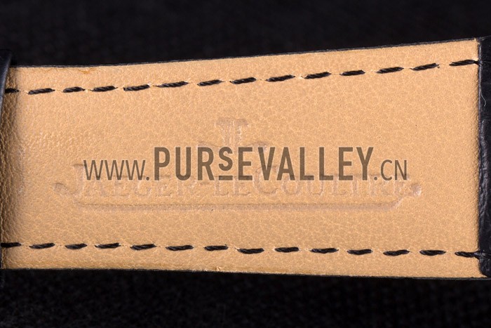 Jaeger Lecoultre Master Chronograph Silver Bezel Black Leather Band 621620