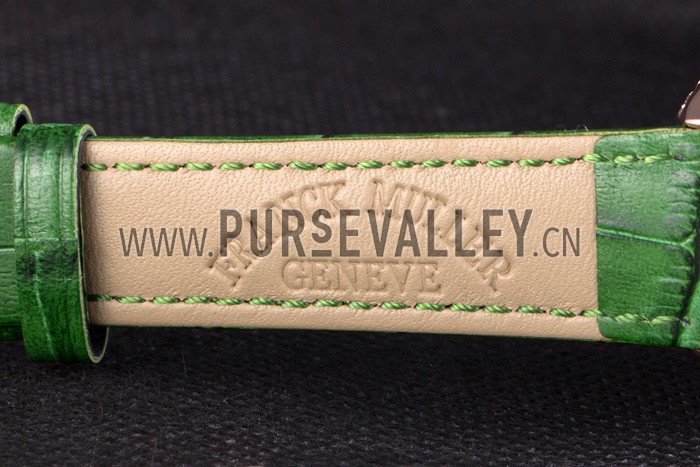 Franck Muller Casablanca Green Croco Leather Band Crystal Encrusted Bezel 621646