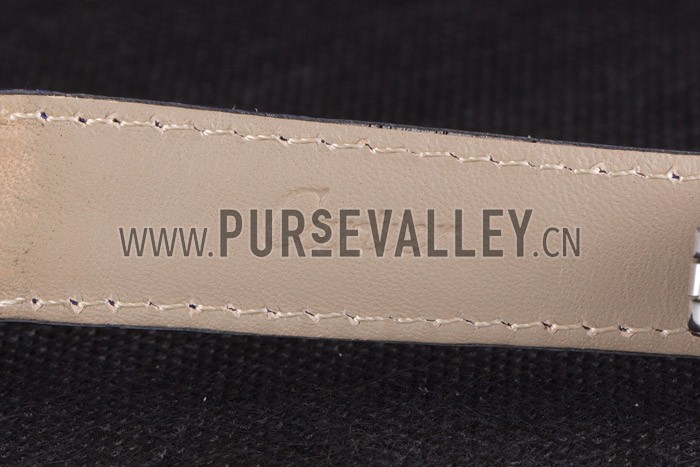 Cartier Ballon Bleu Silver Bezel with Dark Blue Dial and Dark Blue Leather Band 621555