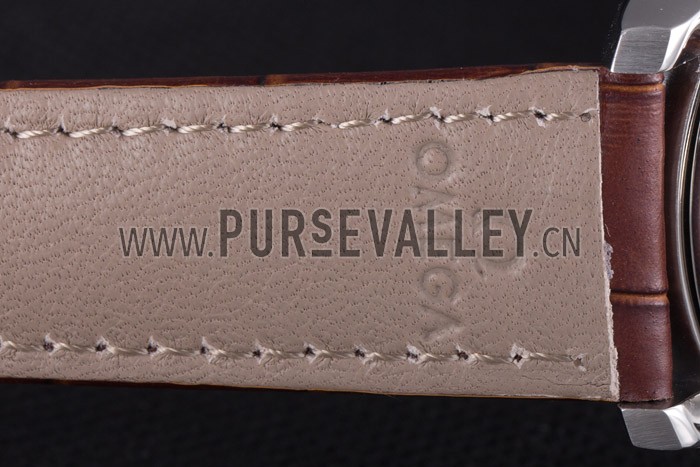 Omega DeVille Silver Bezel with Black Dial and Brown Leather Strap 621567