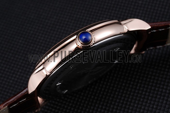 Cartier Ronde Louis White Dial Brown Leather Strap 621976