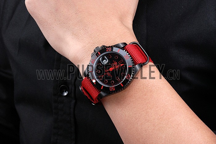 Rolex Stealth Submariner Red Nylon Strap 622010