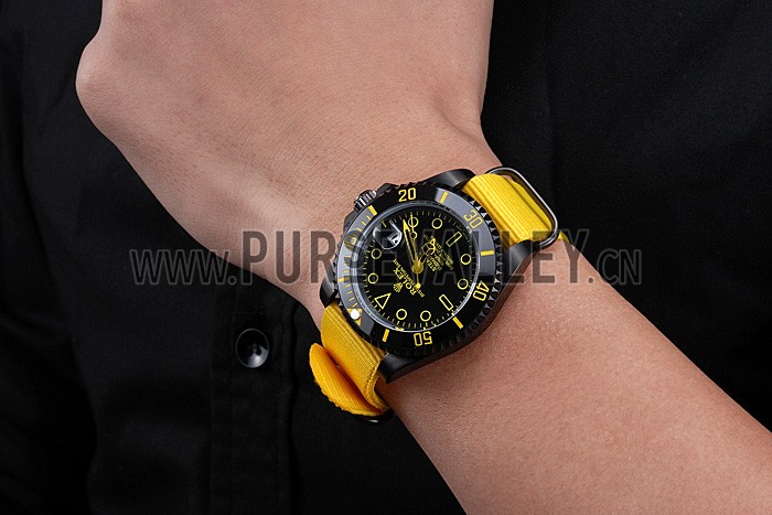 Rolex Stealth Submariner Yellow Nylon Strap 622012