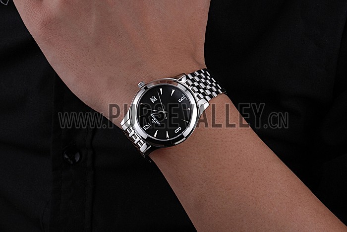Jaeger LeCoultre Master Black Dial Stainless Steel Bezel Stainless Steel Band 622093