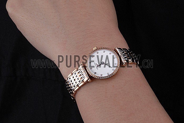 Longines La Grande Classique Rose Gold White Dial Diamond Bezel Femme 622106