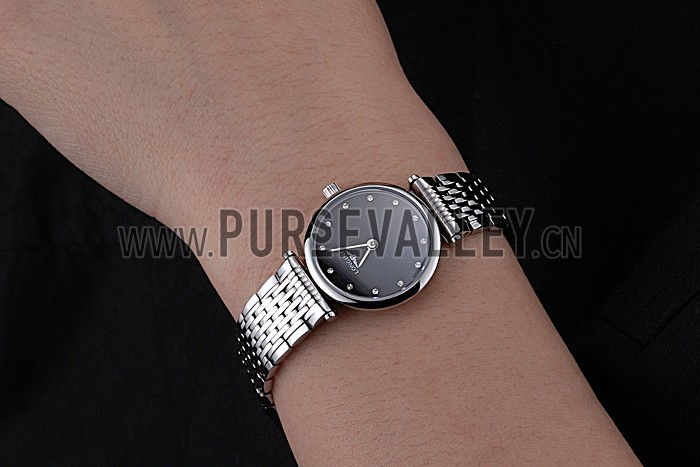 Longines La Grande Classique Stainless Steel Black Dial Diamond Markers Femme 622112