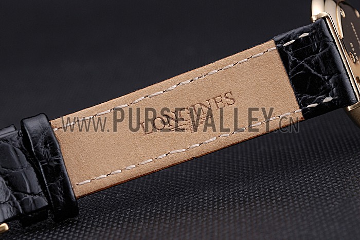 Longines La Grande Classique Champagne Dial Black Leather Band Diamond Markers Homme 622121